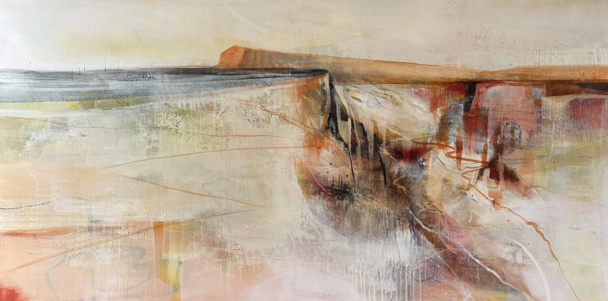 Slippery Slope.  Acrylic on canvas 76x152cm 2025.jpg