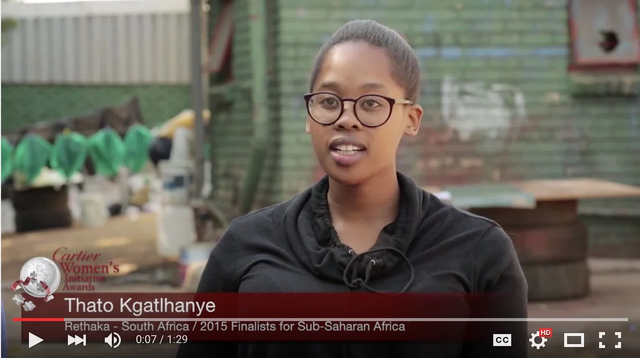 Thato Kgatlhanye founder of Rethaka in South Africa speaks about entrepreneurship - 2015 Cartier Awards finalist