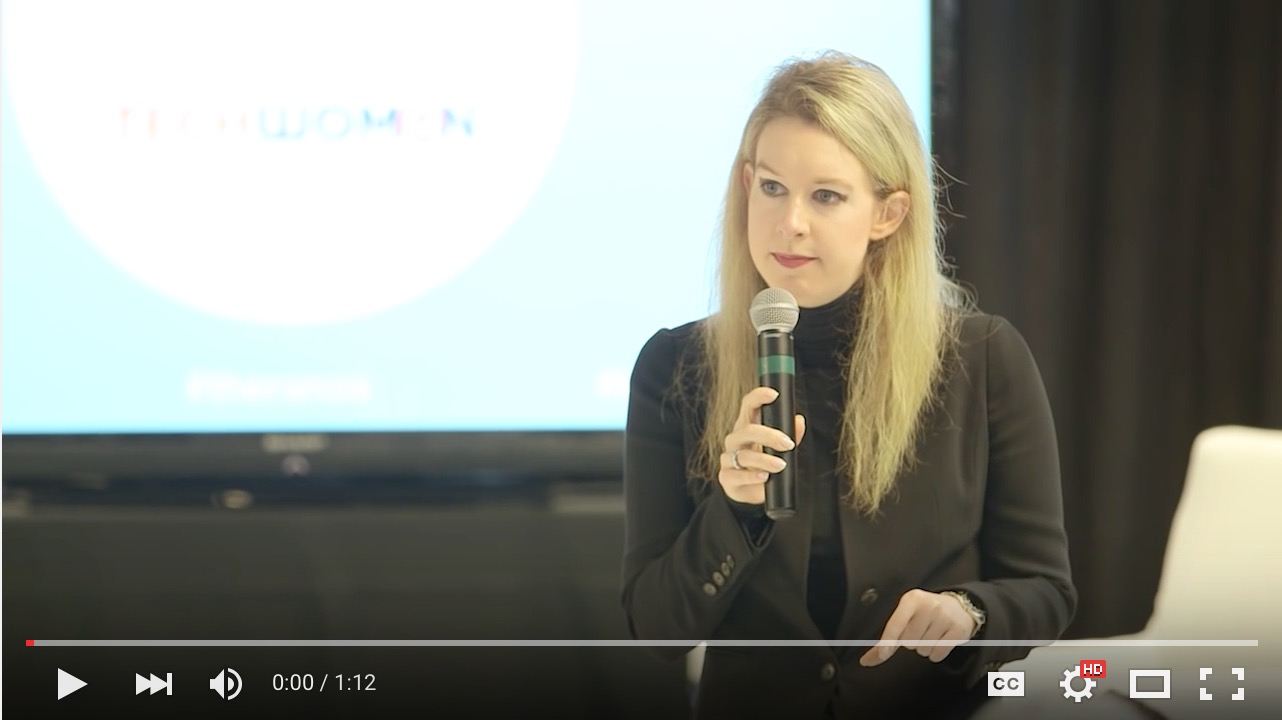 Elizabeth Holmes founder of Theranos gets women helping other women