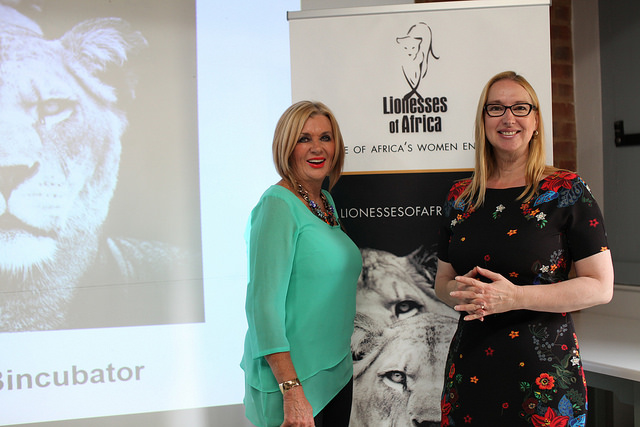Margaret Hirsch sharing her entrepreneurial wisdom at a Lionesses of Africa/Standard Bank event in February 2016.