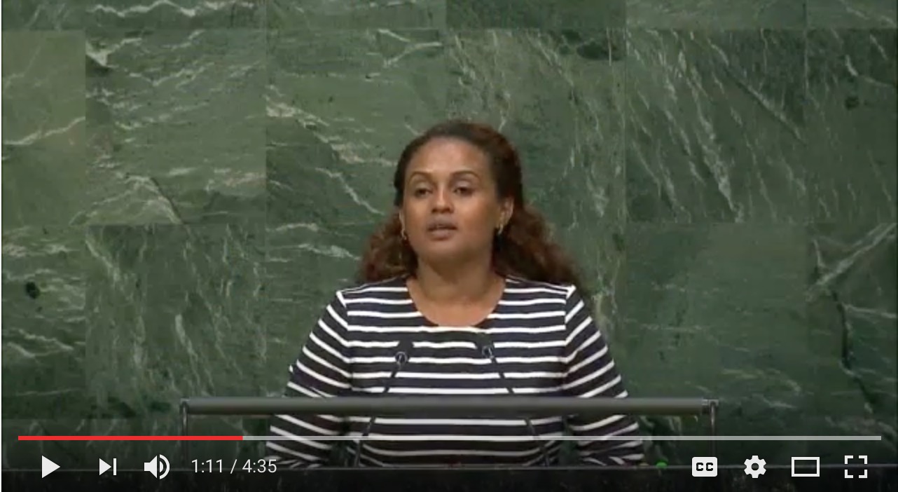 Bethlehem Tilahun Alemu - Addresses the Leaders Summit 2016 at UN Headquarters