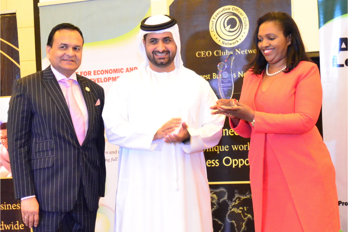 Keroche Breweries founder & CEO Tabitha Karanja receives the 2016 Global Inspirational Women Leadership Award
