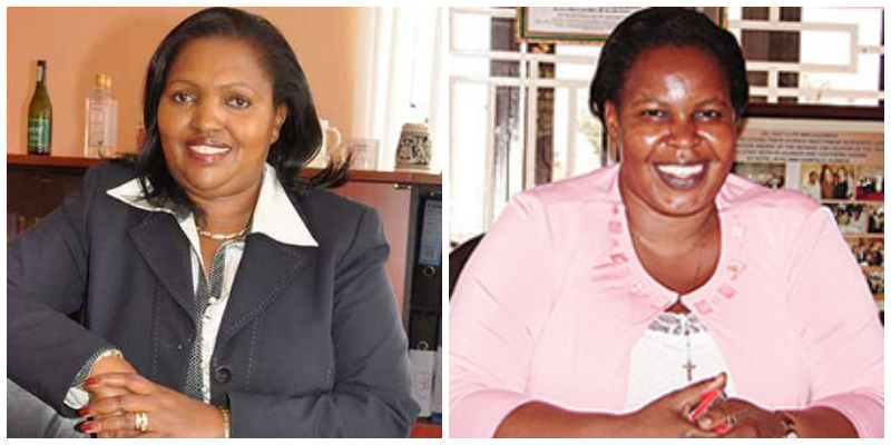 Tabitha Karanja (L) and Julian Adyeri Omalla (R)