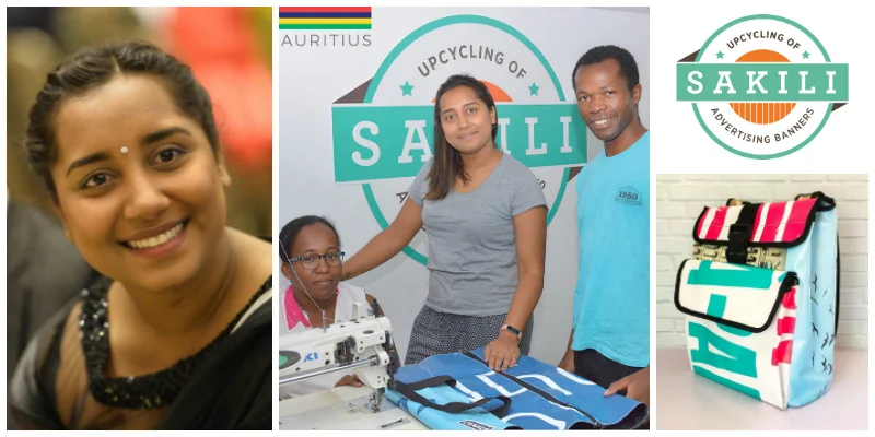 Lalita Anousha Purbho-Junggee, a design and print entrepreneur in Mauritius also building a brand turning advertising waste into exciting bags