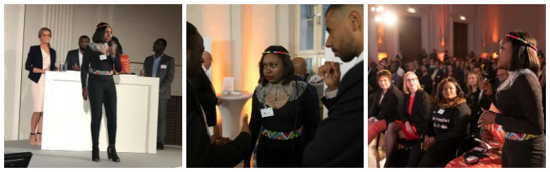 Vere Shaba pitches at Lionesses of Africa's 'Start-up Night! Africa' in Berlin (2017)