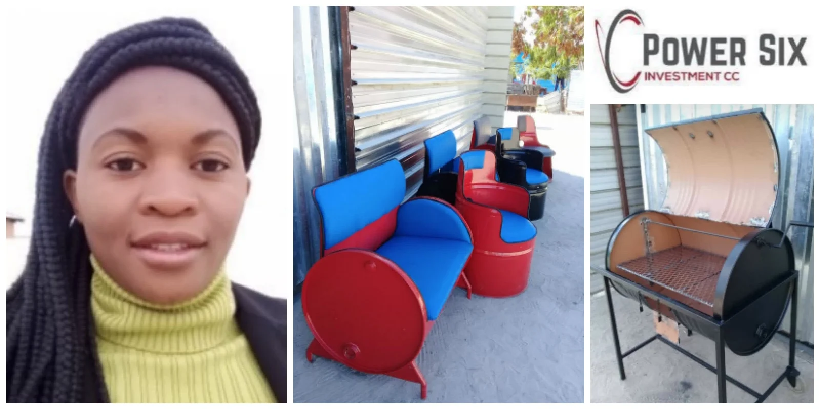 Paulina Alfeus, an entrepreneur finding an innovative use for old recycled oil drums in Namibia