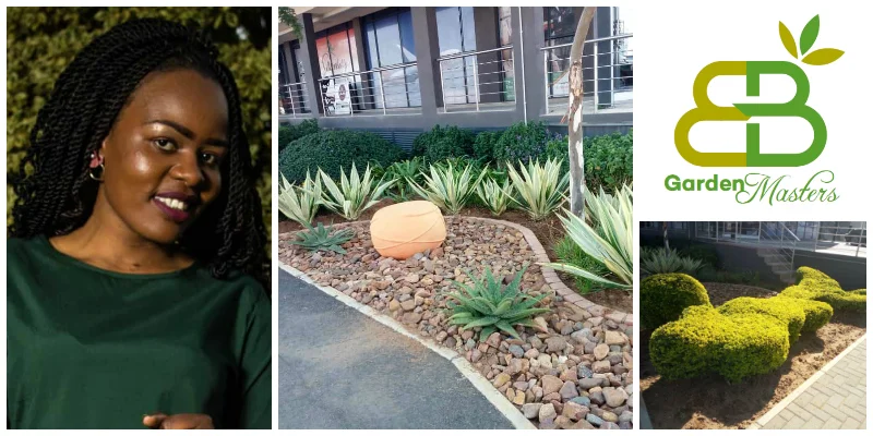 Boineelo Moyo, a green-fingered entrepreneur from Botswana creating beautiful gardens and landscapes for her customers