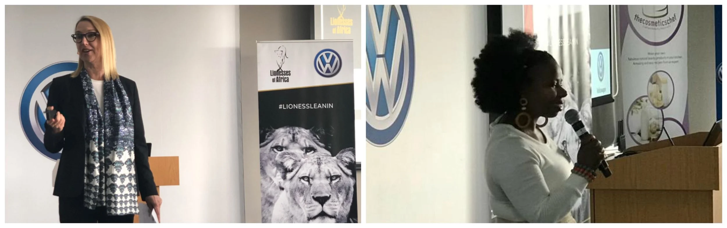 L-R: Melanie Hawken, founder and ceo, Lionesses of Africa; Nonhlanhla ‘Bahatii’ Sithole, performer and founder of Bahatii Productions