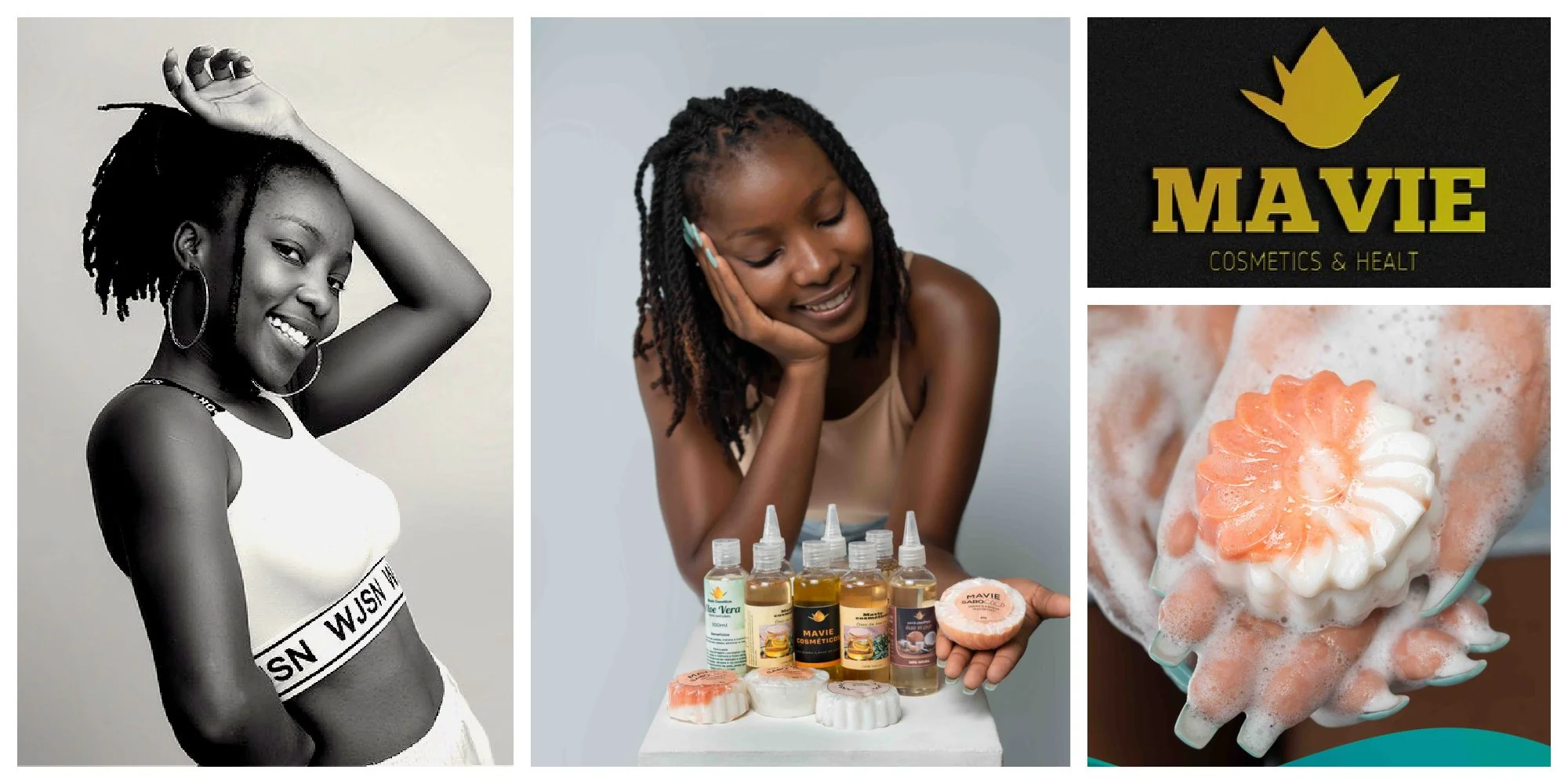Irene Mavie, a Mozambican entrepreneur producing a natural cosmetic line
