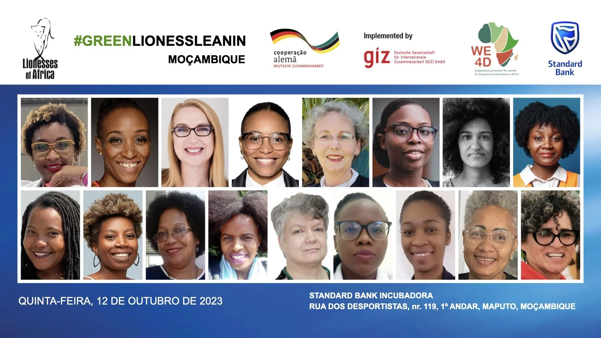 Green Lioness Lean In Moçambique – Evento “Presencial” ao vivo, 12 de Outubro de 2023