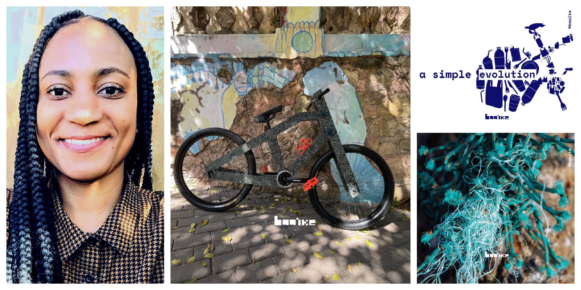 Marta Uetela, a Mozambican eco-innovator constructing bicycles from marine plastic waste