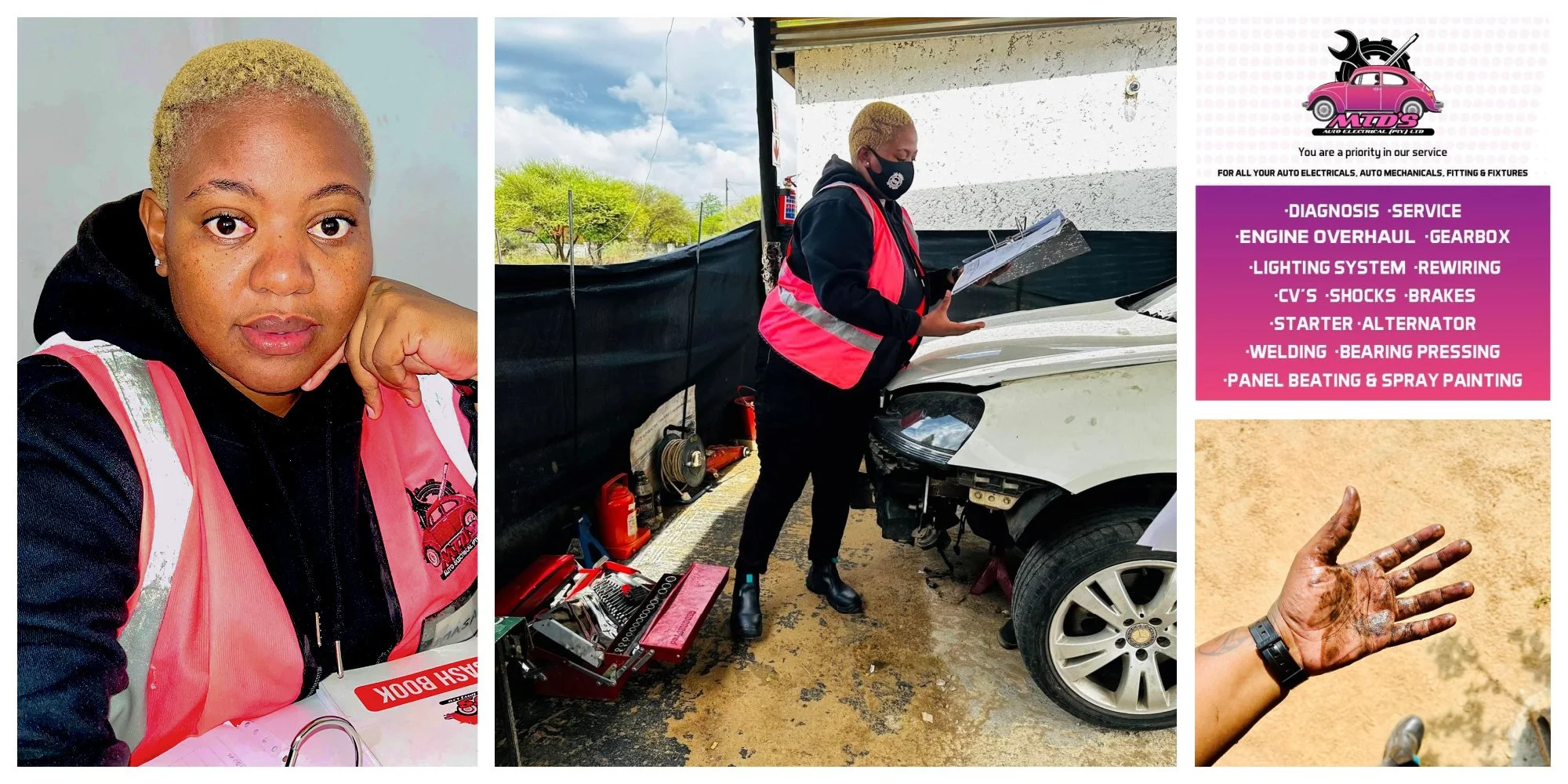 Masada Terverite Deconnick, a full-service vehicle repair business builder in Botswana