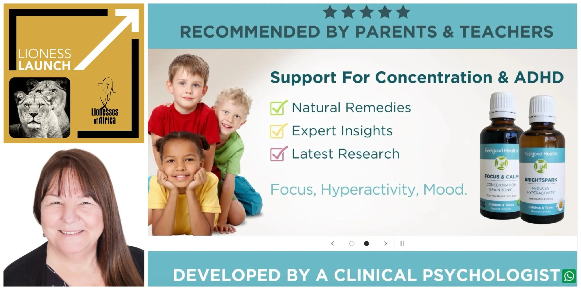 Lioness Launch / Feelgood Health, South Africa’s leading natural remedies company, launches new website for the holistic treatment of ADHD in children