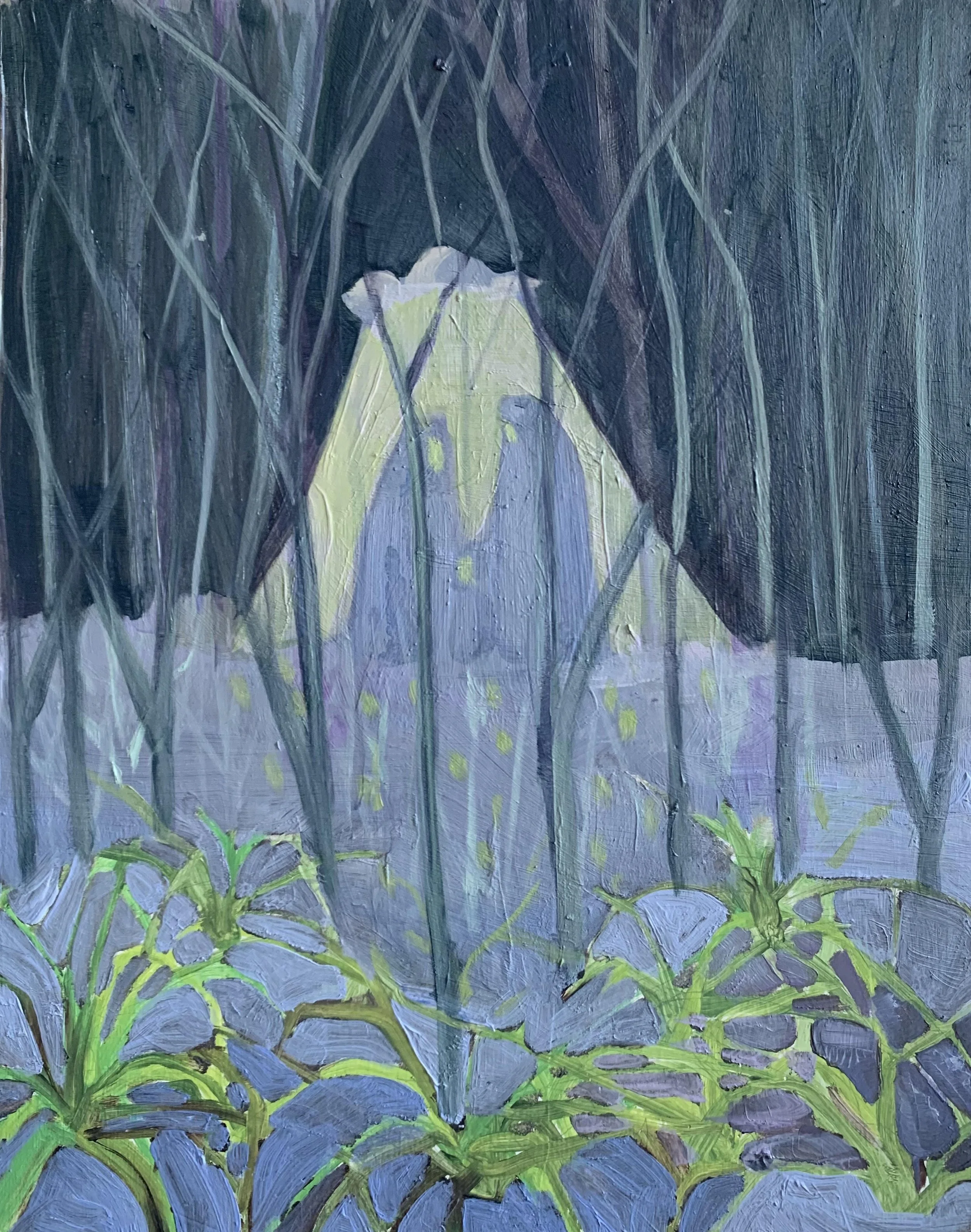 "Nativity scene from the Book of Names", 12"x8" oil on wood 