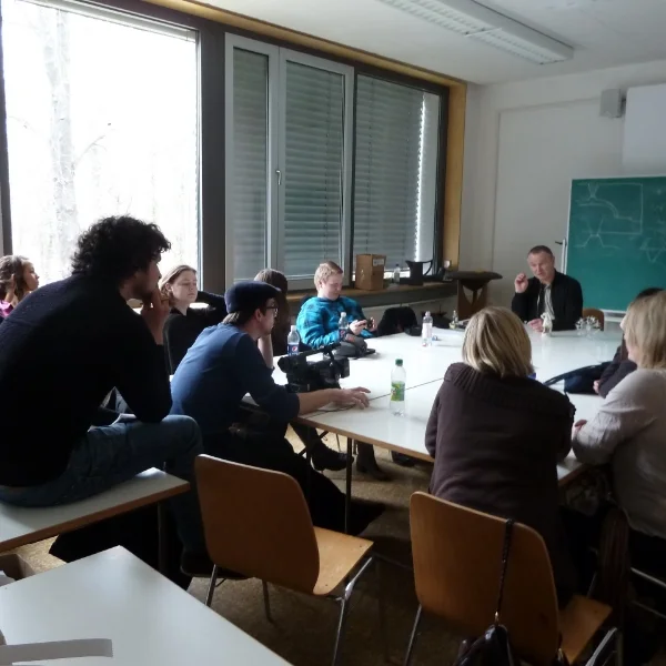  Prof. Hubert Kittel speaking at the Burg Giebichenstein University of Art and Design in Halle 