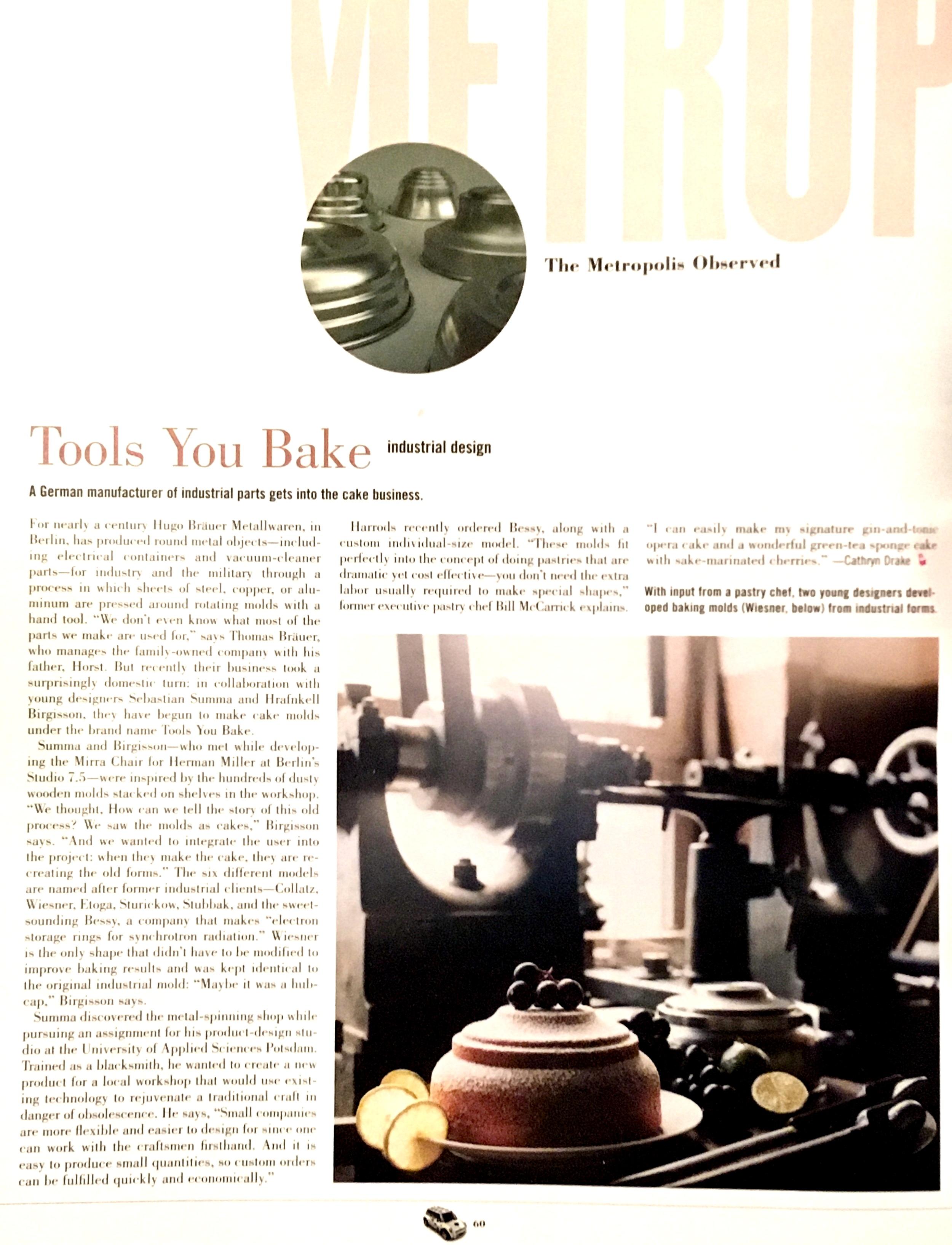 Tools You Bake - Industrial Design, in: Metropolis Magazine, New York 2005