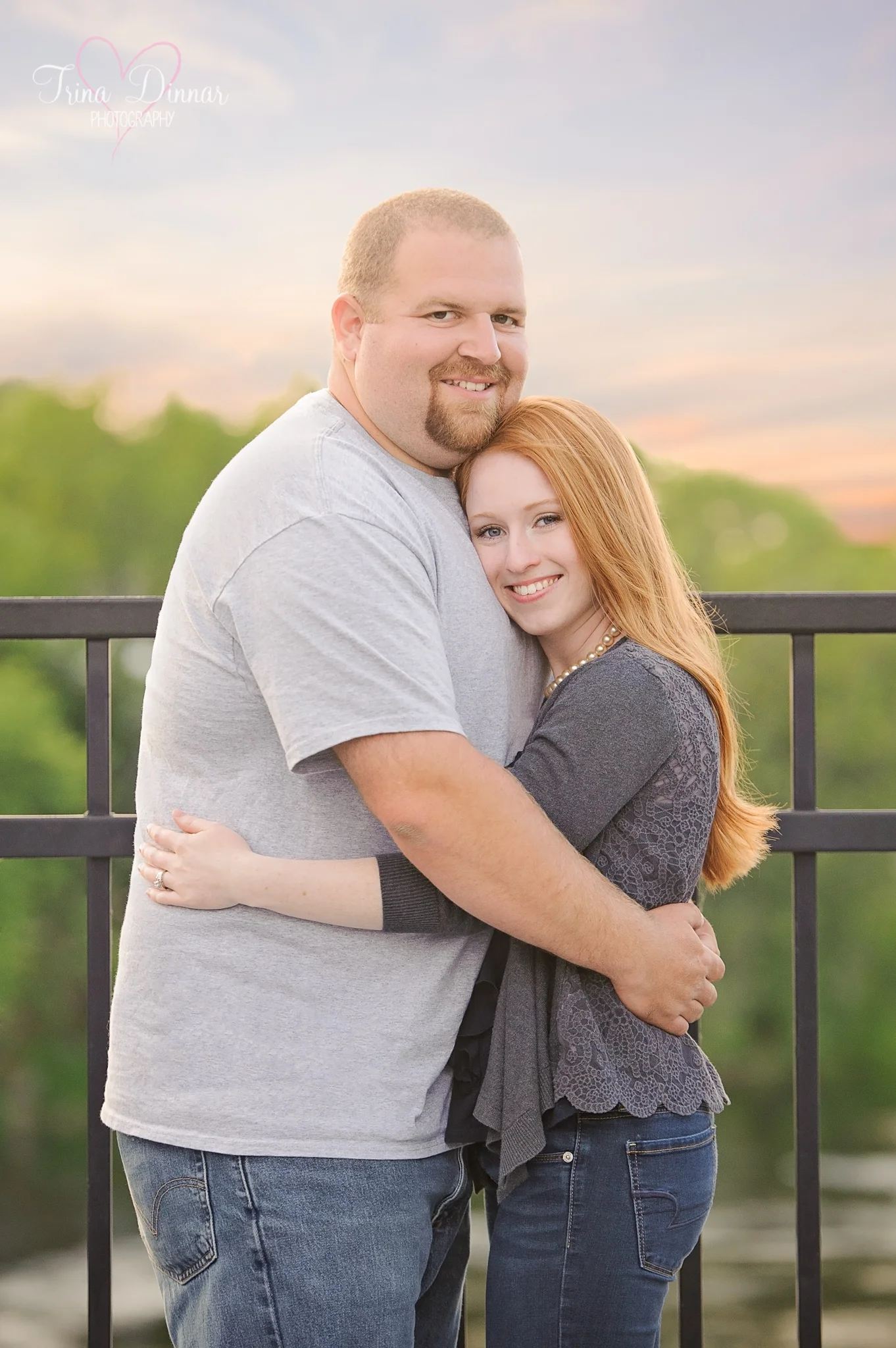 Wedding photographer in Portland Maine captures sunset engagement session