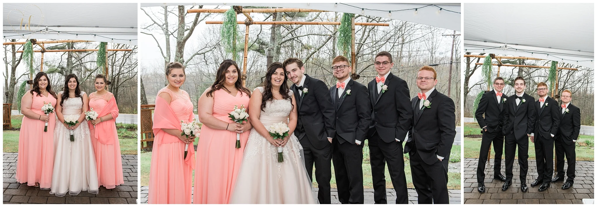 Wedding party portraits in Maine