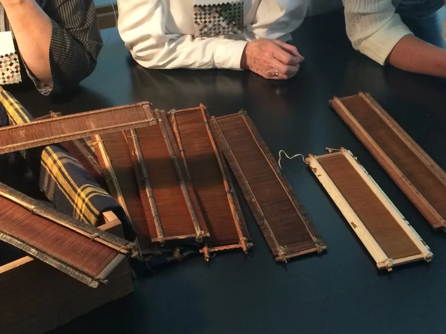 Antique reeds from Japan that Bryan showed us, pointing out the details we would learn as we made ours.