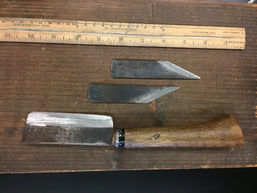 Tools used for cutting the bamboo.