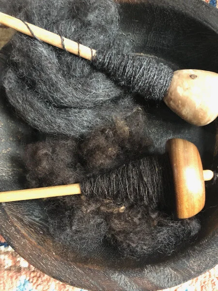 Shetland from a sheep named Kevin, Superior Fibers in Edmonds, WA. Romney lambswool from One Straw Ranch, Nordland, WA.