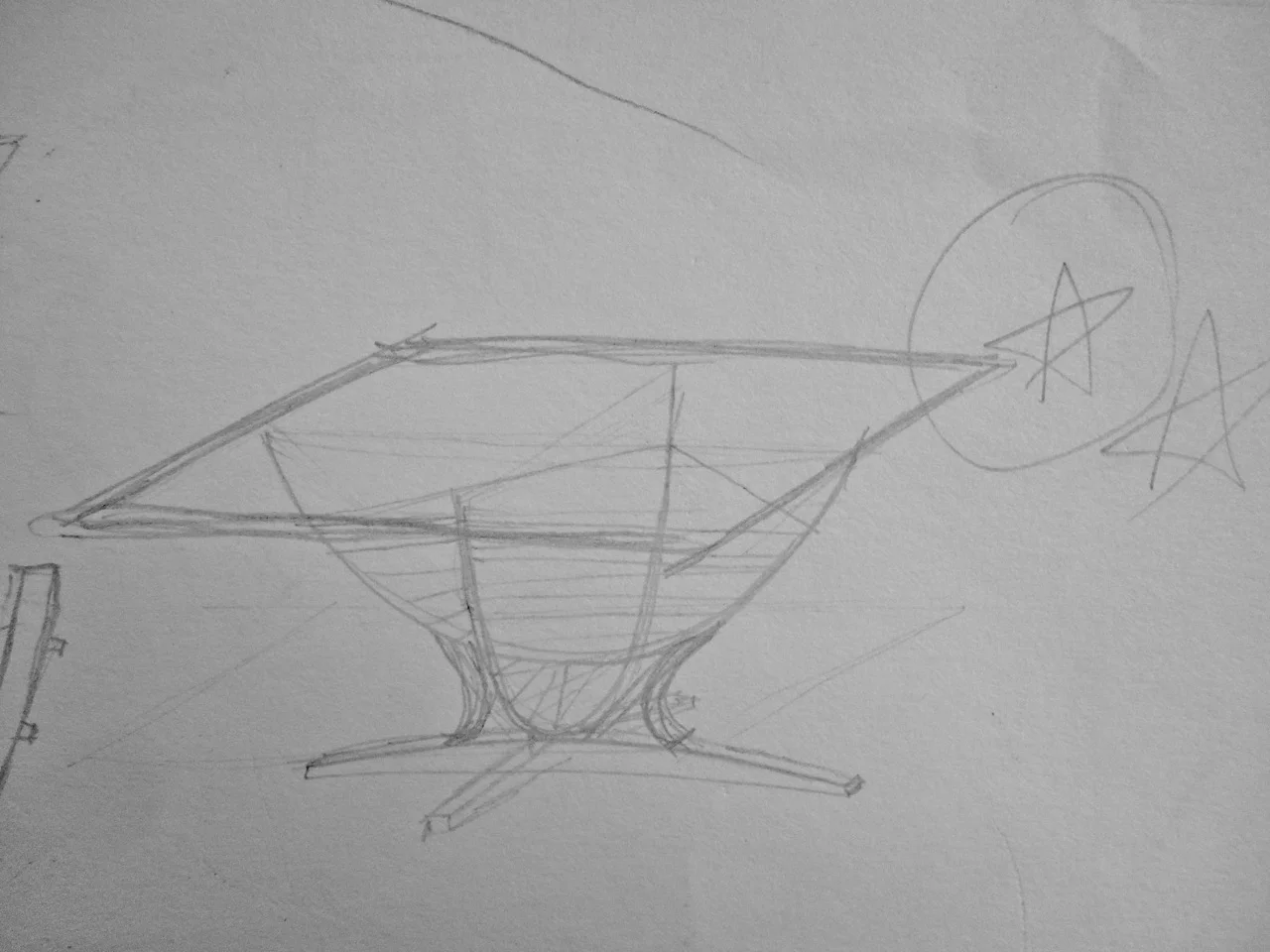 Sketch for Suspended Coffee Table by Robby Cuthbert