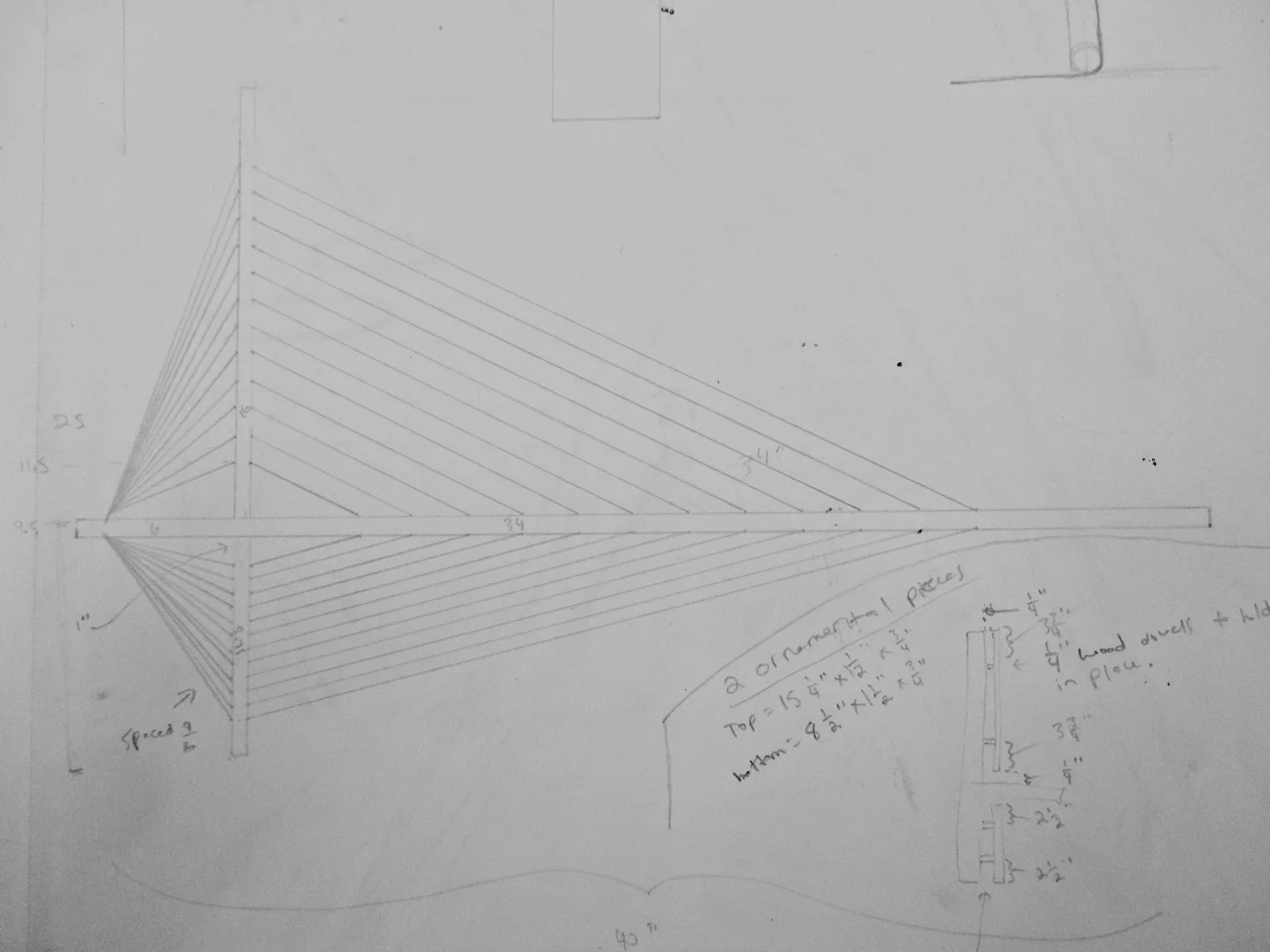 Original sketch for final version of Suspension Shelf