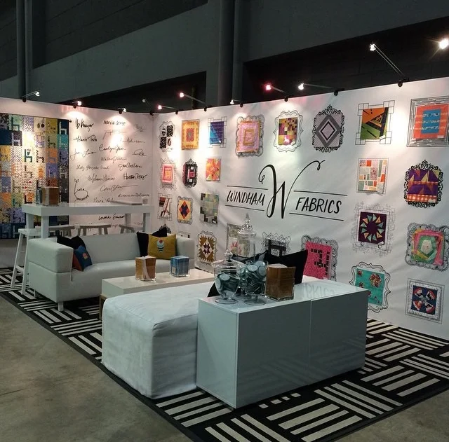 The fabulous booth! love the way the doodle frame wall turned out!! Photo courtesy of @windhamfabrics on Instagram.