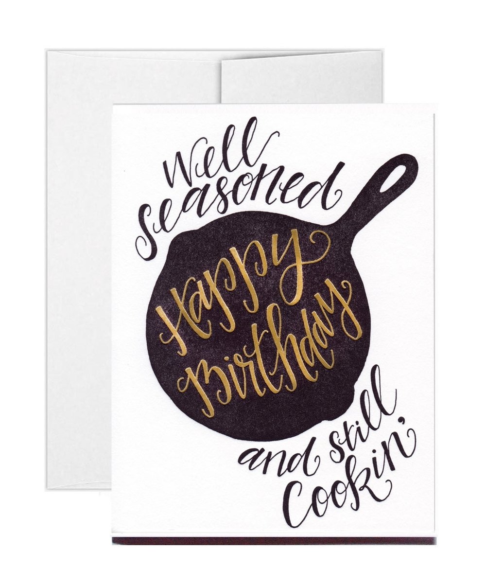 Letterpress & Gold Foil Birthday Skillet Greeting Card — Stately Made