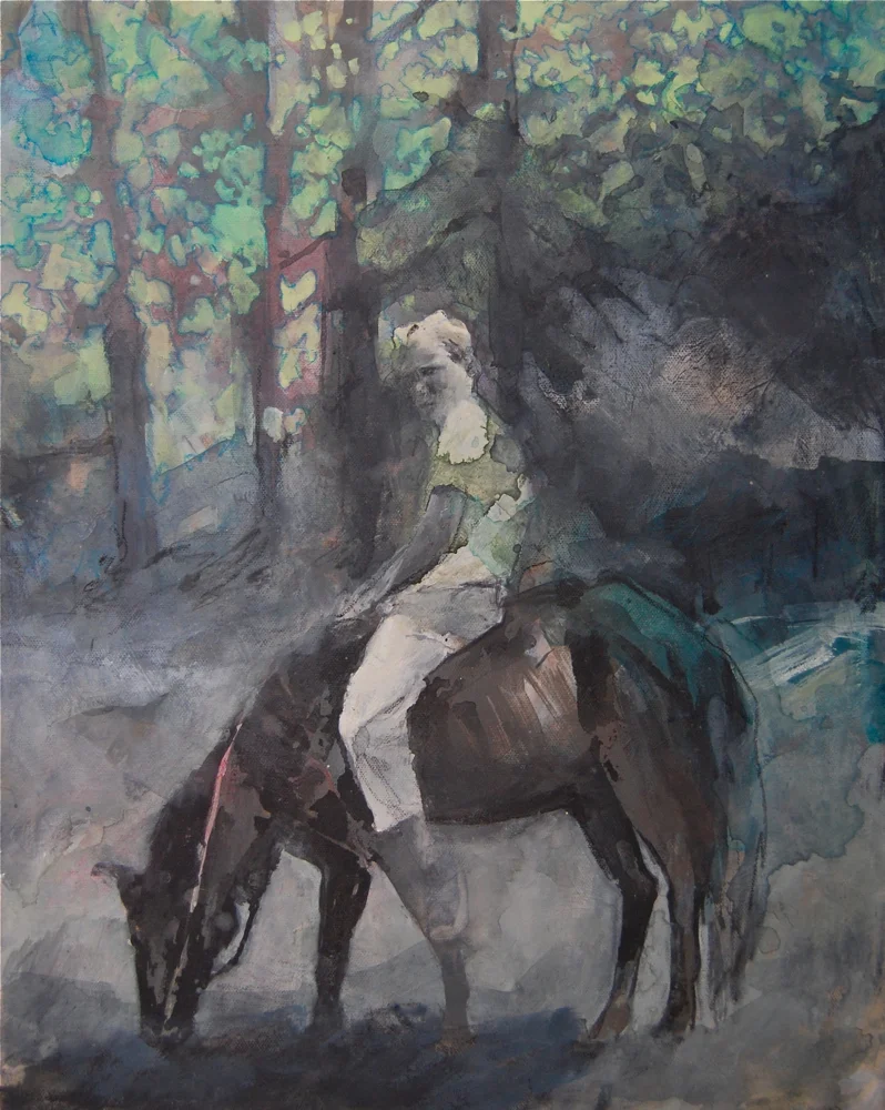 Rider Oil and mixed media on canvas
