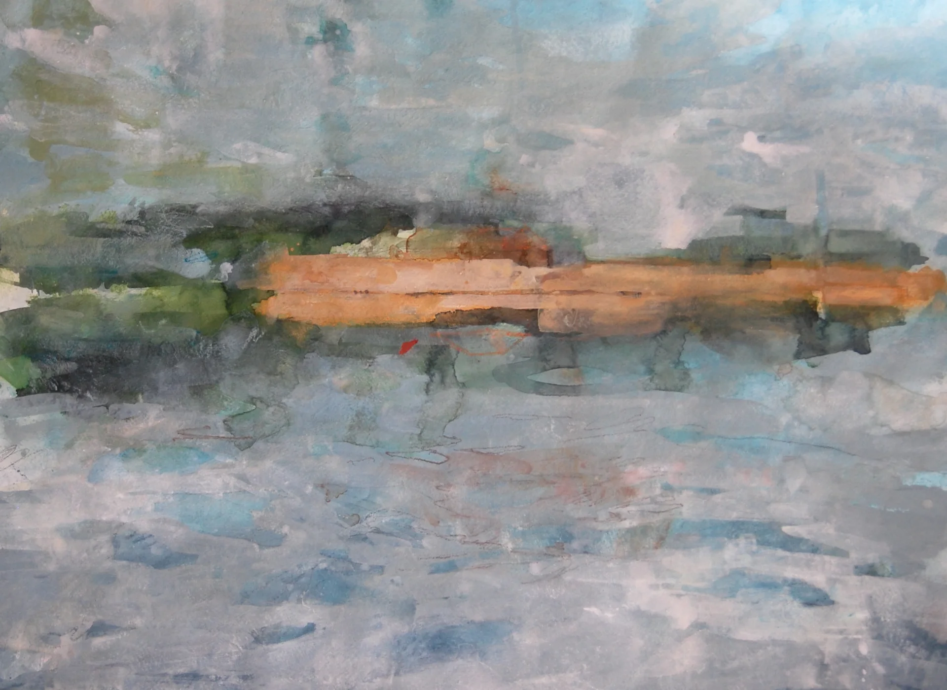 In Reflection Mixed media on paper, 18 x 24