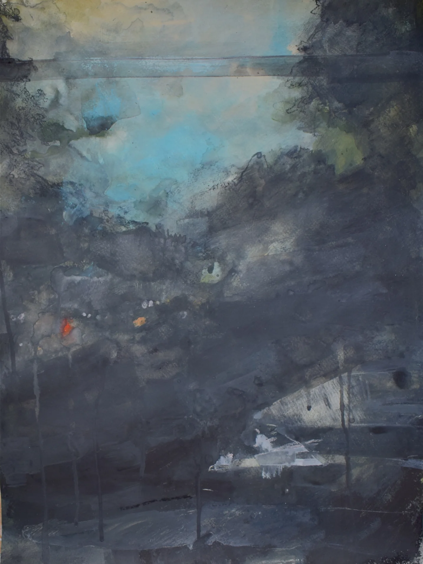 West Window Mixed media on paper, 24 x 18