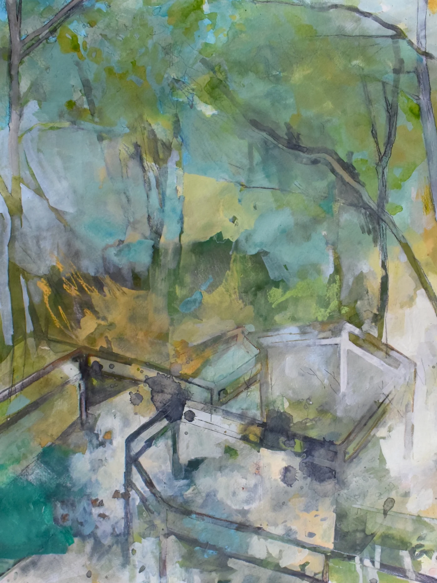 Swede Hollow Mixed media on paper, 24 x 18