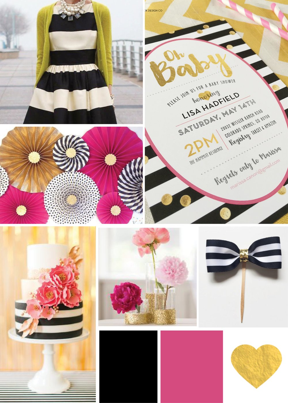 Kate Spade inspired baby shower invites — Rook Design Co.