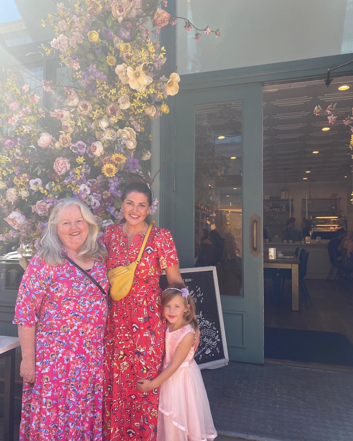 Tea time for Mom&rsquo;s birthday featuring floral frocks.