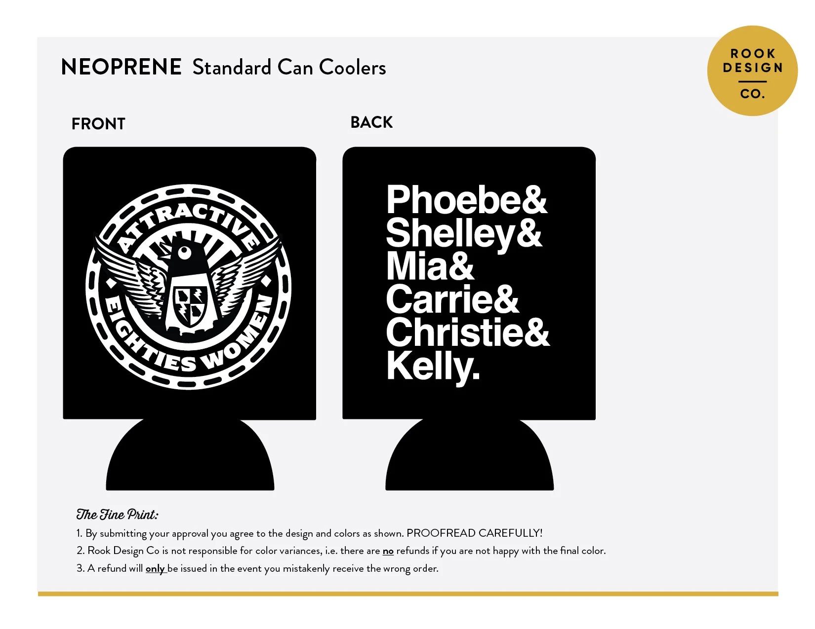 Mack's custom neoprene koozies- rush shipping for June 9th