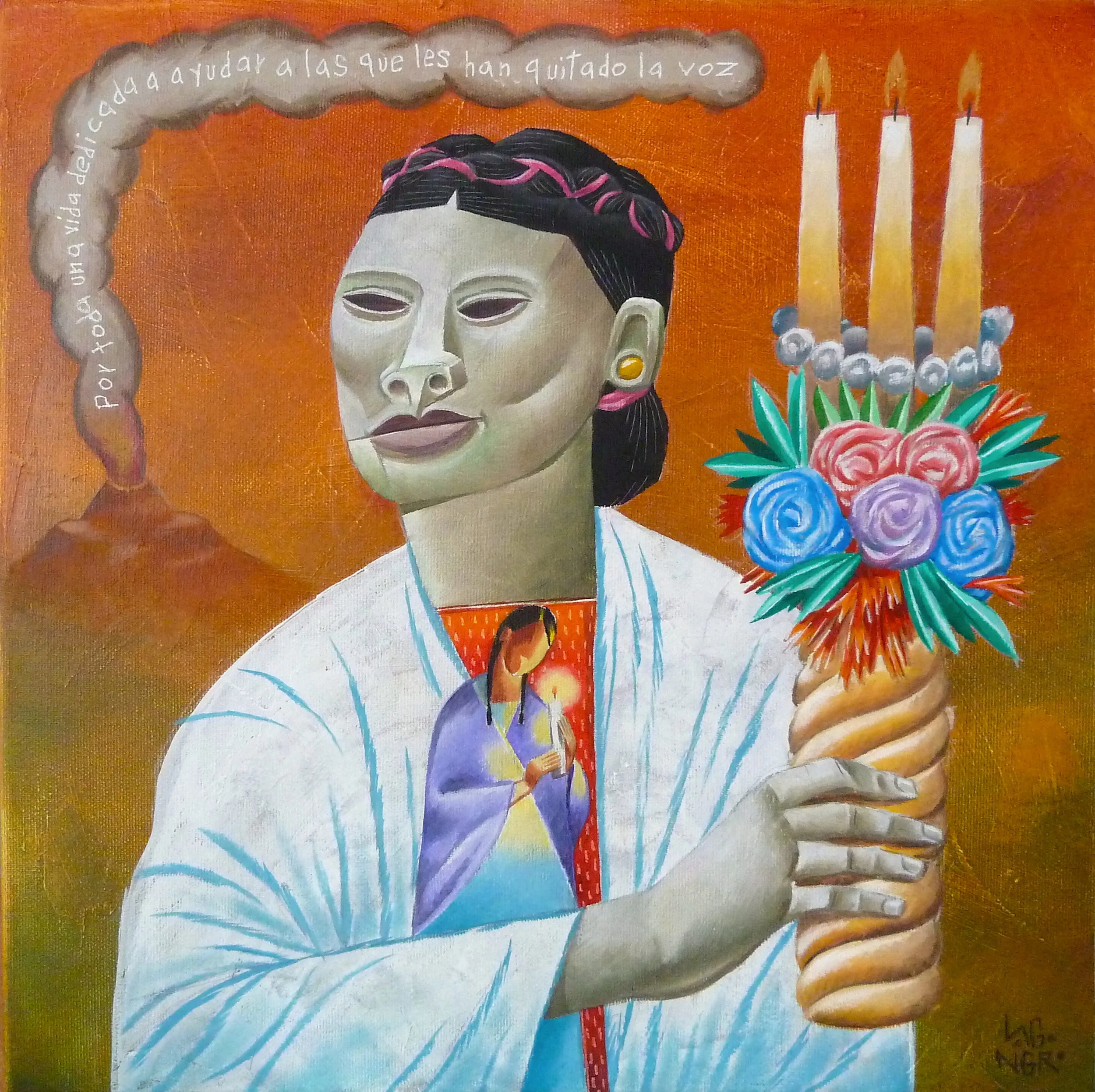 WOMAN WITH WHITE REBOZO