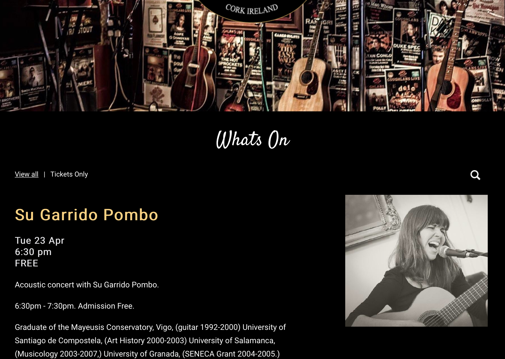 Su Garrido Pombo at Coughlan’s Bar in Cork (Ireland)