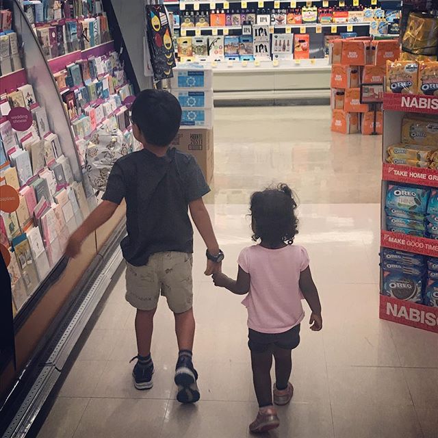 Mira starts crying at the Safeway after a long day. Jack rushes over, takes her hand, and she immediately calms down. Heart officially melts.

#siblinglove❤️ #photoaday2018