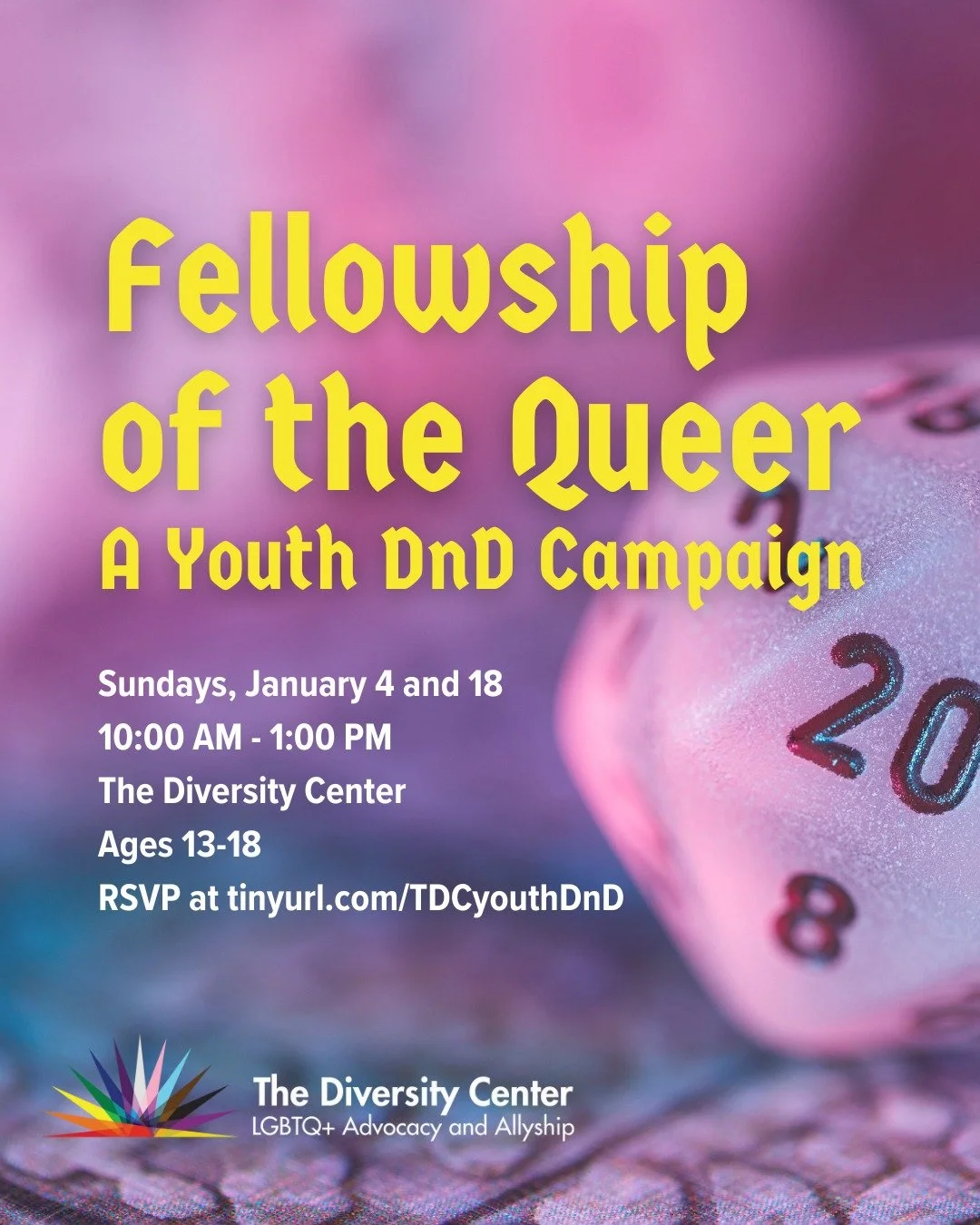 Fellowship of the Queer: A Youth DnD Campaign 🐉  Join the queerest campaign in town, featuring adventure, fun, snacks, and Spelljammer! This will be an episodic, continuous campaign. We will make characters together, or you can use a pre-built. RSVP