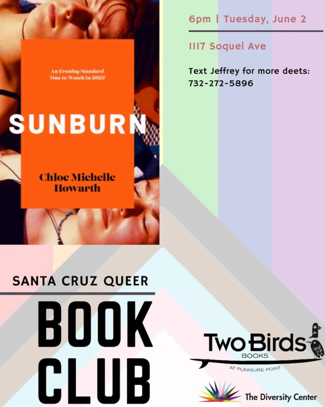Queer Book Club
Date: First Tuesday of Every Month
Time: 6:00 - 9:00 pm
Location: The Diversity Center
Ages: 18 +
RSVP: Text Jeffrey at 732-272-5896 for more details

Open to all! Come eat, drink, and chat about LGBTQ+ lit. 🙂 This book club is an in