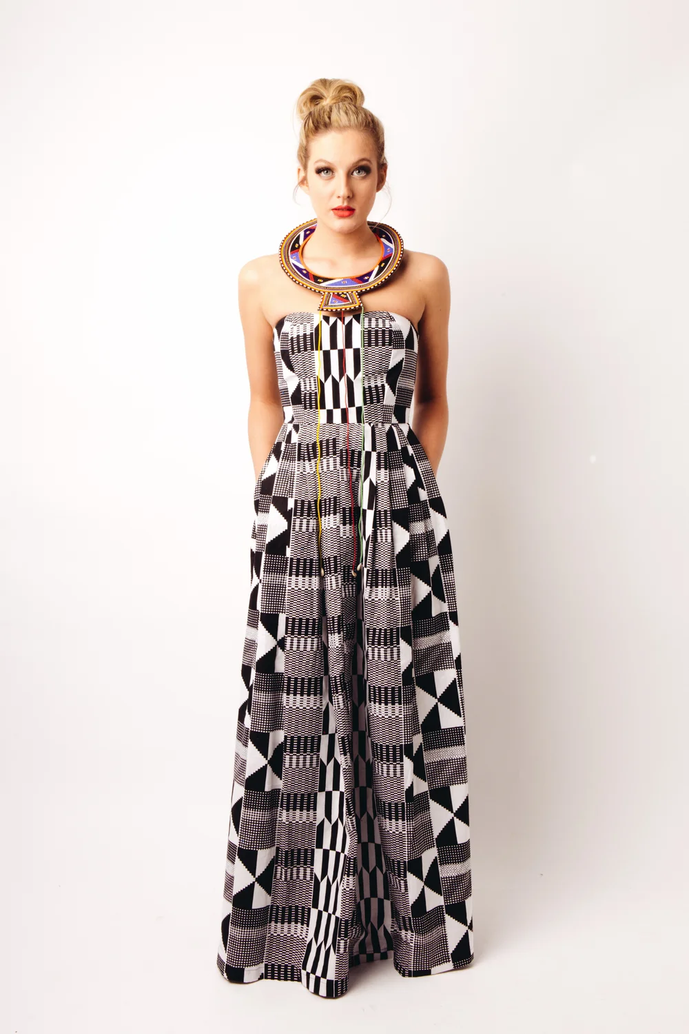 knee length dresses for ladies Asana Kente Maxi Dress