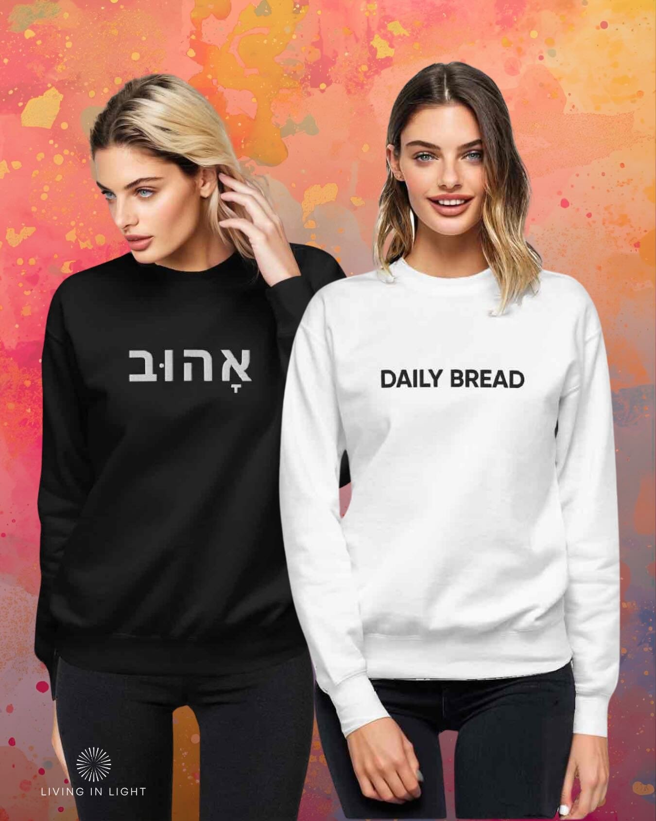 Our Daily Bread and our Hebrew Beloved Unisex Sweatshirts. x

To browse click on link in post or head to www.livinginlight.co.uk/shop.

#livinginlightuk #stylewithlivinginlightuk
#FaithFashion #KingdomStyle #WearYourFaith