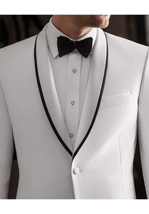 White Wavery Tuxedo_Black Lapel Trim