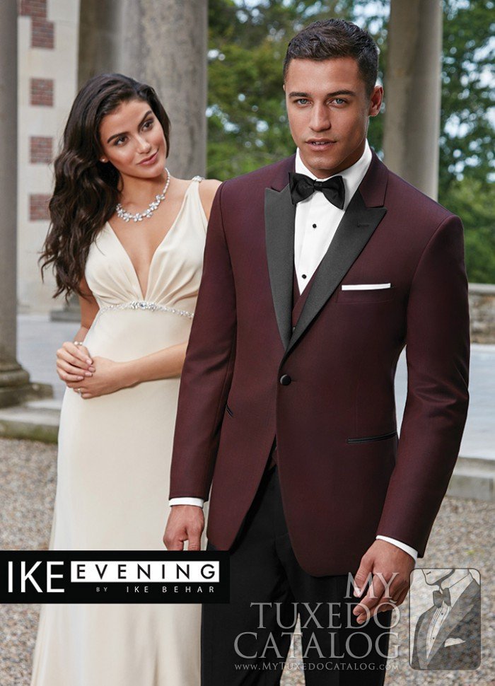 "Marbella" Burgundy Tuxedo by Ike Behar®