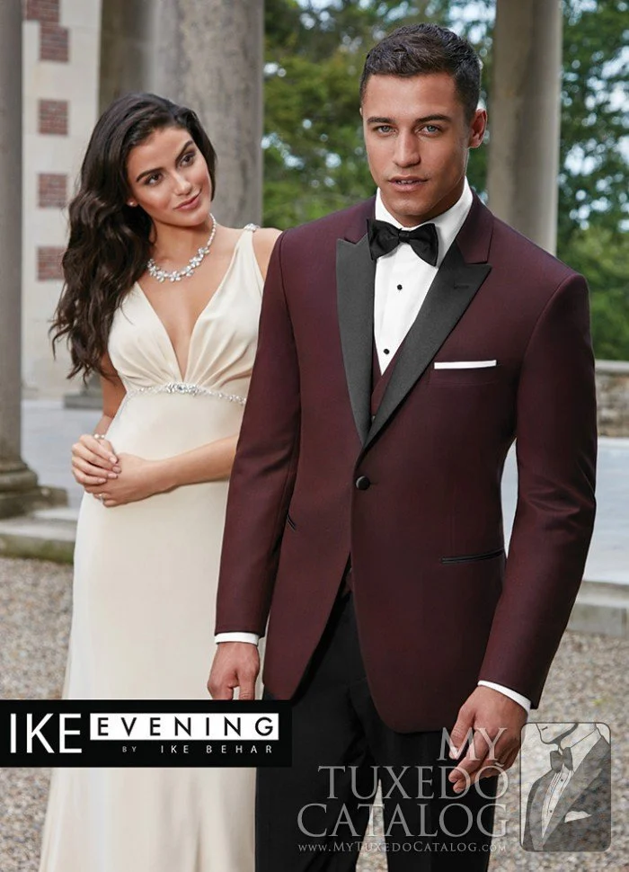 Burgundy Tuxedo Rental for prom