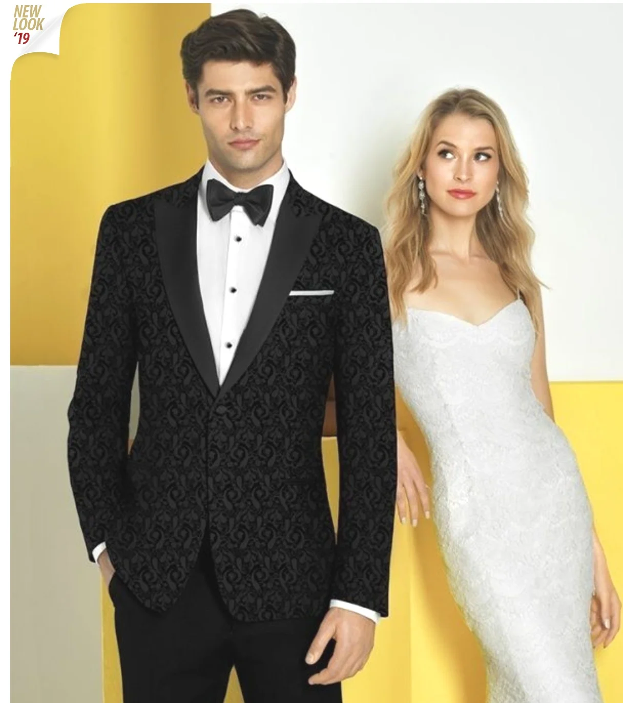 Black "Chase" Paisley Tuxedo Rental