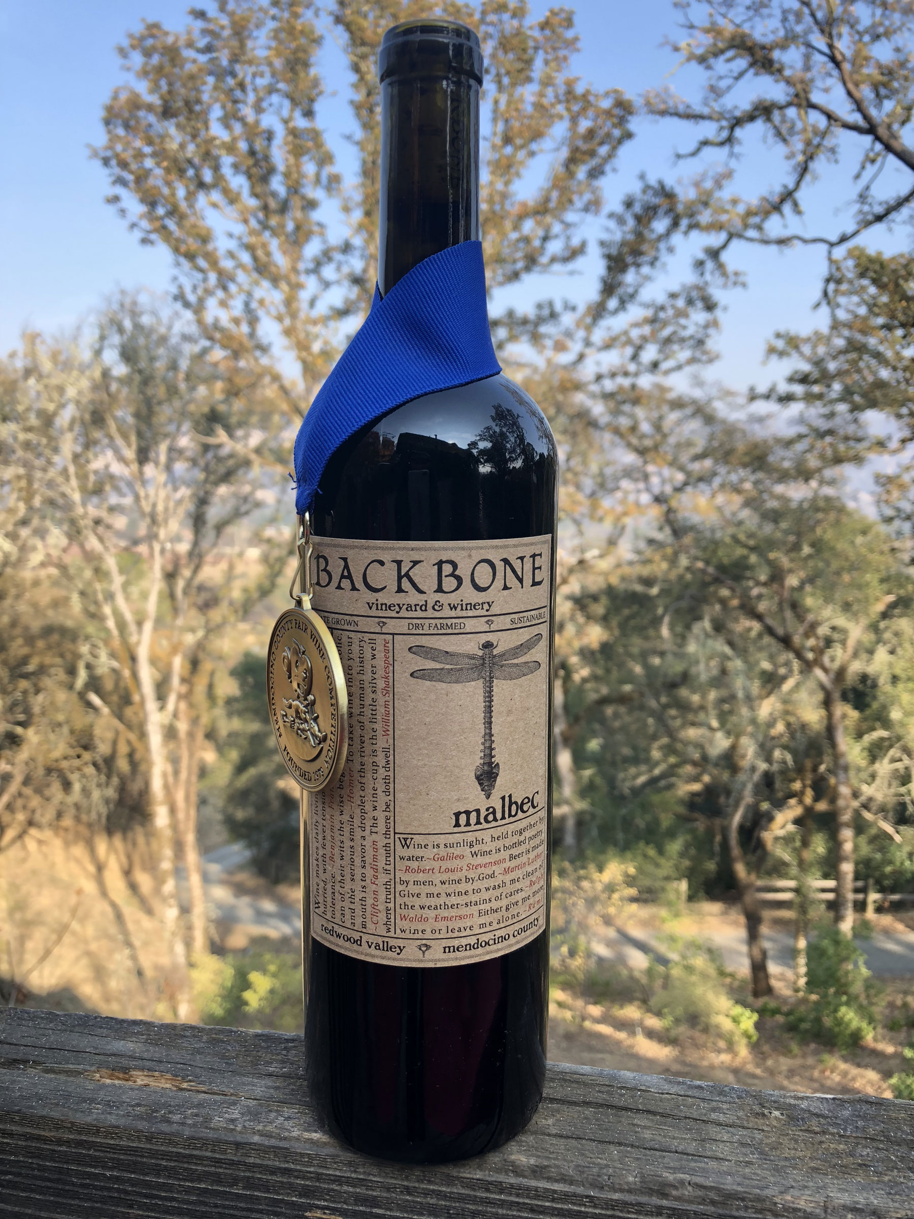 the Backbone Winery Malbec 