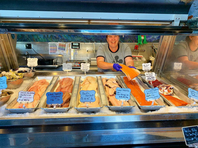 the fish case at Princess Seafood Market &amp; Deli