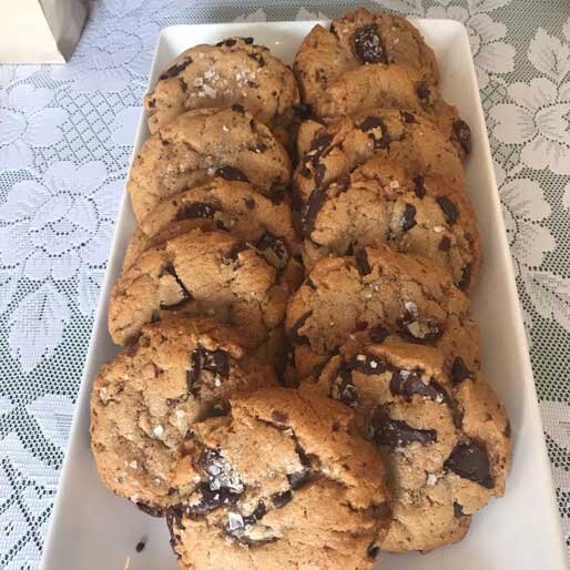 fresh baked chocolate chip cookies from Farm + Flour